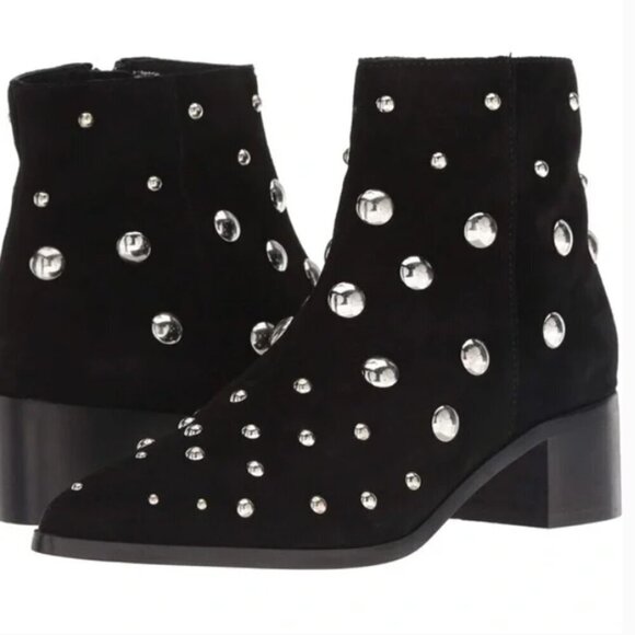 Kenneth Cole Barston Ankle studded booties genuine suede leather size 5 LIKE NEW - Picture 1 of 9